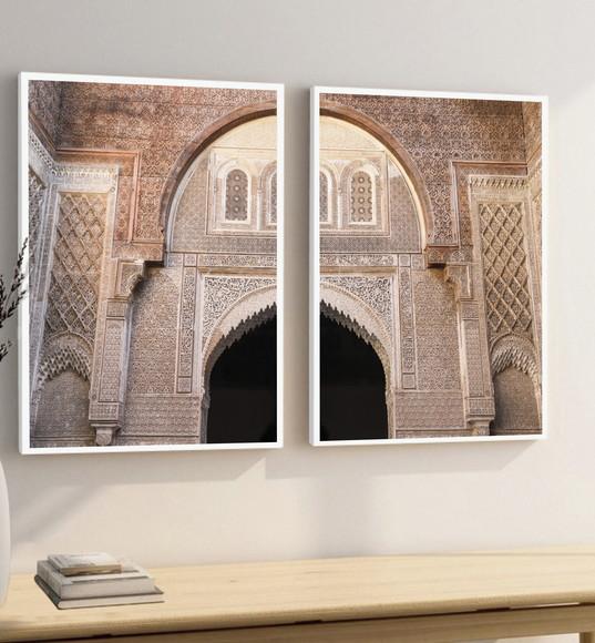 Kit Quadros Decorativos Porta Marroquina Sala Quarto Moldura