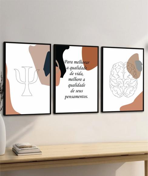 Kit Quadros Decorativos Psicologia Consultório Frases Vidro