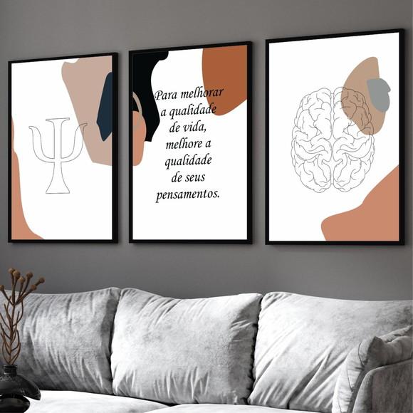 Kit Quadros Decorativos Psicologia Consultório Frases Vidro
