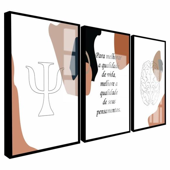 Kit Quadros Decorativos Psicologia Consultório Frases Vidro