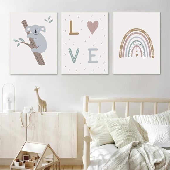 Kit Quadros Decorativos Quarto Infantil Frases Nuvem Moldura