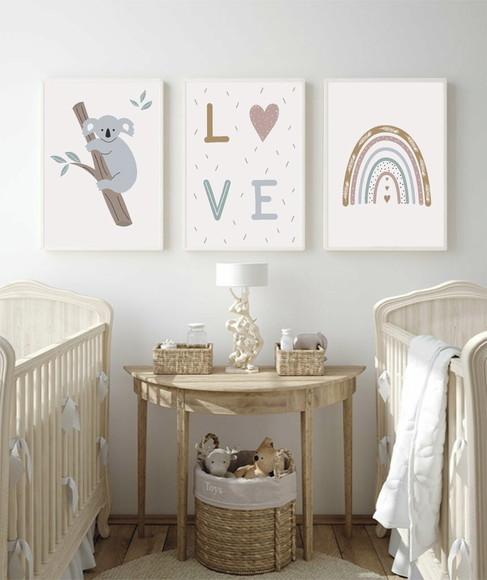 Kit Quadros Decorativos Quarto Infantil Frases Nuvem Moldura
