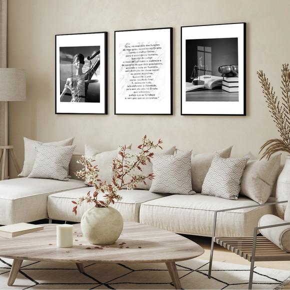 Quadro Decorativo Advogado Escritório Frases Moldura e Vidro