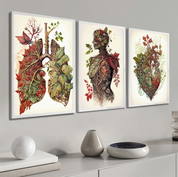 Quadro Decorativo Anatomia Humana Consultório Médico Moldura