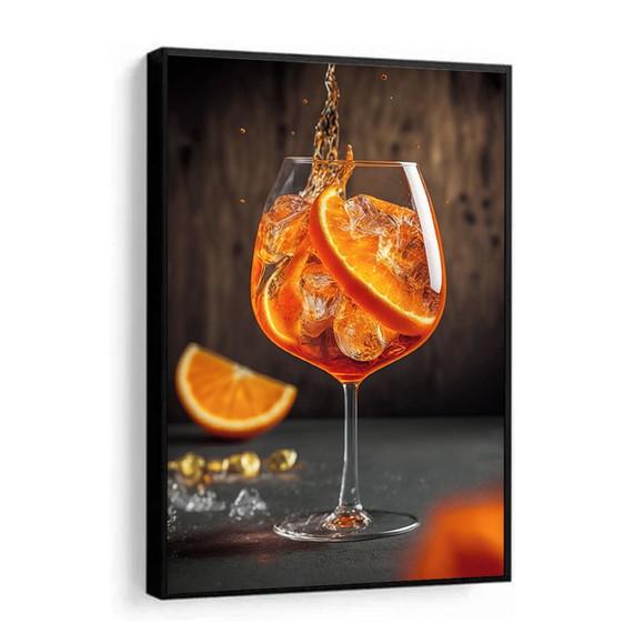 Quadro Decorativo Aperol Drink Bebidas Bares com Moldura
