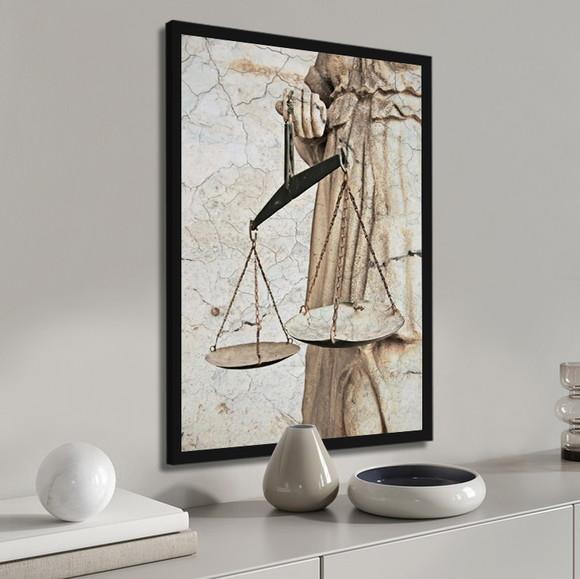 Quadro Decorativo Balança da Justiça Advogado com Moldura