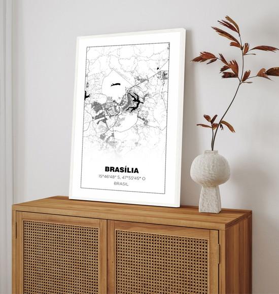 Quadro Decorativo Brasília Cidade Brasil Frases com Moldura