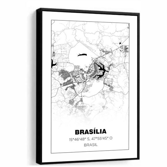 Quadro Decorativo Brasília Cidade Brasil Frases com Moldura