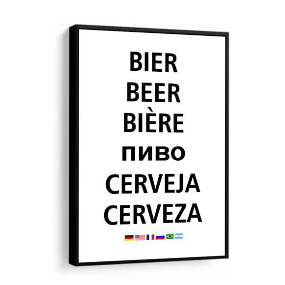 Quadro Decorativo Cerveja Para Área De Churrasco Com Moldura