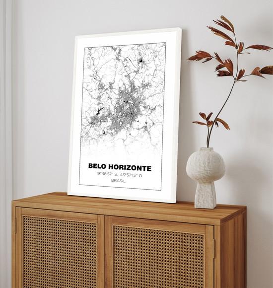 Quadro Decorativo Cidade Belo Horizonte Minas Gerais Moldura