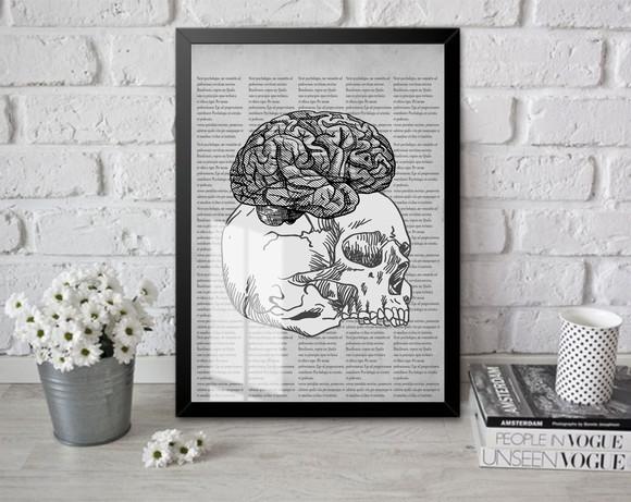 Quadro Decorativo Consultório Psicologia Com Moldura e Vidro