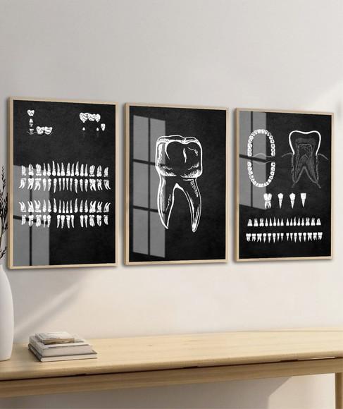 Quadro Decorativo Consultório Dentista Odontologia com Vidro