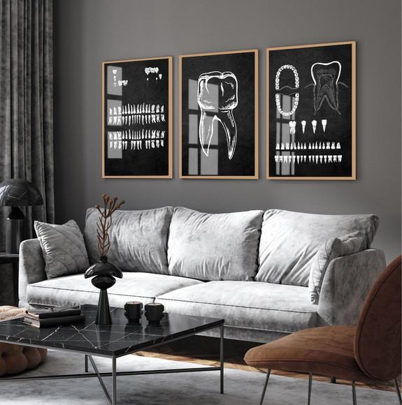Quadro Decorativo Consultório Dentista Odontologia com Vidro