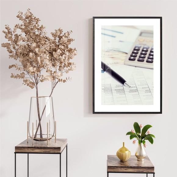 Quadro Decorativo Contabilidade Escritório Moldura e Vidro