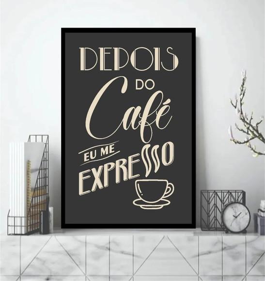 Quadro Decorativo Cozinha Café Expresso Lanchonete Moldura
