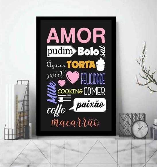 Quadro Decorativo Cozinha Padaria Café Restaurante Moldura