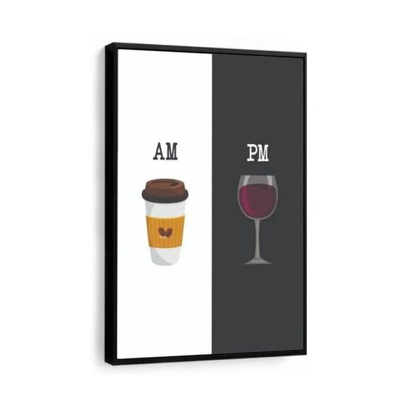 Quadro Decorativo Cozinha Vinho Cantinho do Café com Moldura