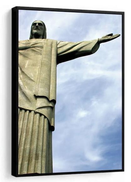 Quadro Decorativo Cristo Redentor Rio De Janeiro Com Moldura