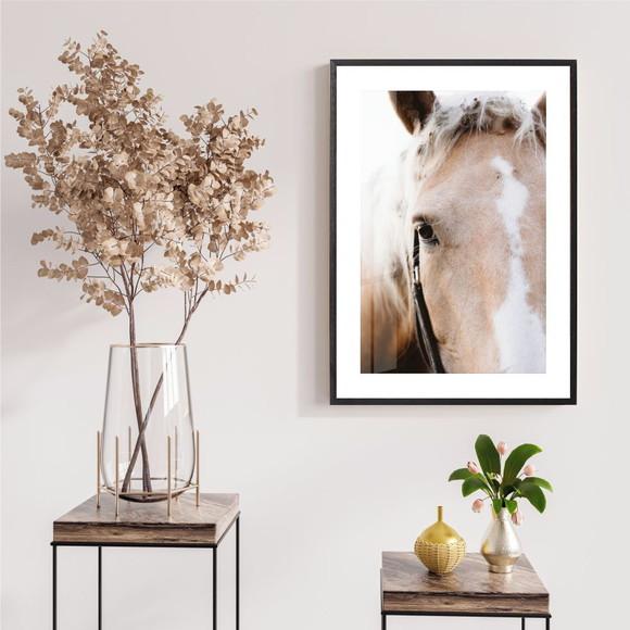 Quadro Decorativo De Cavalos Para Sala Com Moldura e Vidro