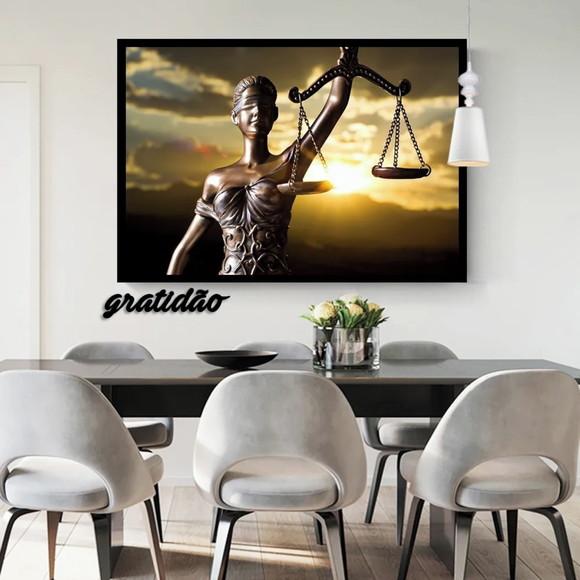 Quadro Decorativo Deusa Da Justiça Direito Advogado Molduras