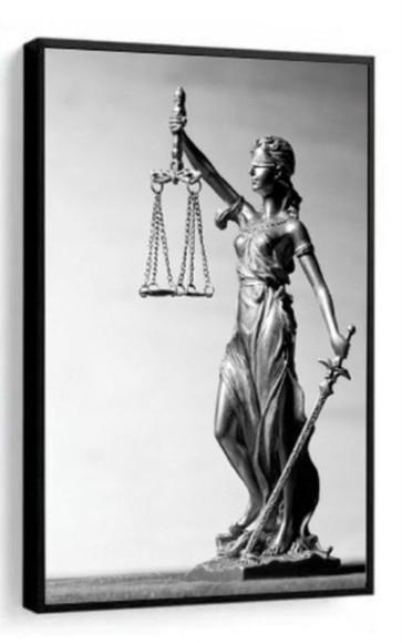 Quadro Decorativo Deusa Da Justiça Escritório Com Moldura