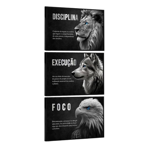 Quadro Decorativo Disciplina Execução Foco Animais Motivação