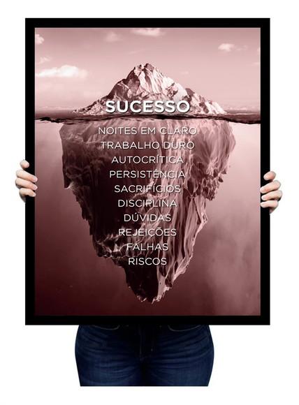 Quadro Decorativo Escritório Motivação Iceberg Frase Moldura
