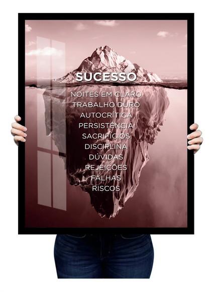 Quadro Decorativo Escritório Motivação Iceberg Moldura Vidro