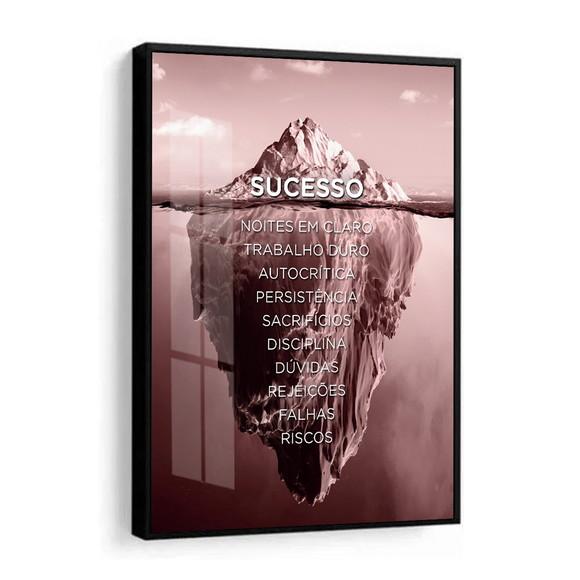 Quadro Decorativo Escritório Motivação Iceberg Moldura Vidro