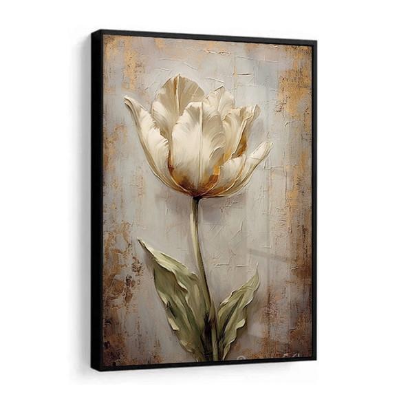 Quadro Decorativo Flores Abstrato Sala Quarto Moldura Vidro