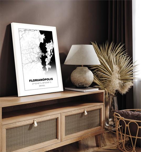 Quadro Decorativo Florianópolis Santa Catarina com Moldura