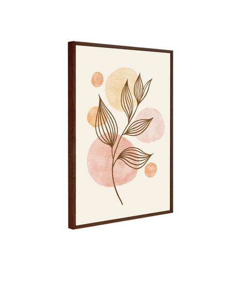 Quadro Decorativo Folhagem Folhas Boho com Moldura