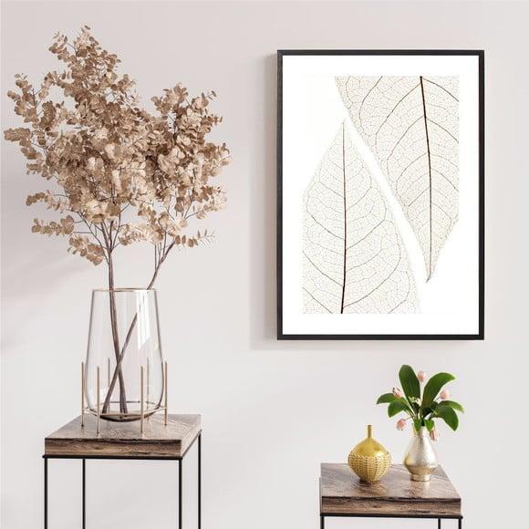 Quadro Decorativo Folhagem Para Sala Moderno Moldura e Vidro