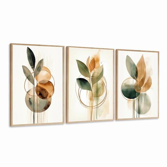 Quadro Decorativo Folhagem Verde Moderna Sala Casa Moldura