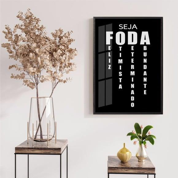 Quadro Decorativo Frase Motivação Moderno com Vidro Moldura