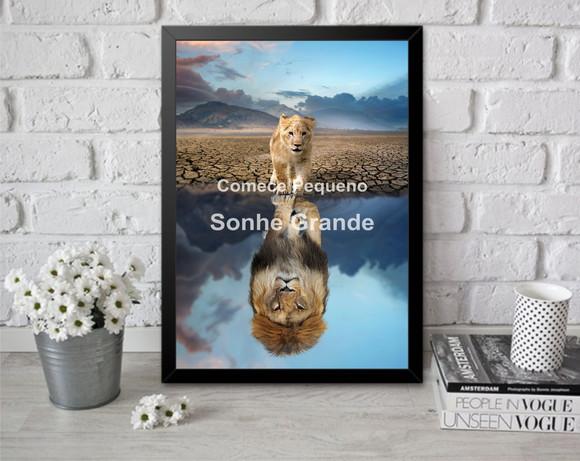 Quadro Decorativo Frase Motivacional Escritório Sala Moldura