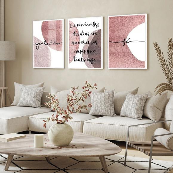 Quadro Decorativo Frases Família Gratidão Sala Quarto Vidro