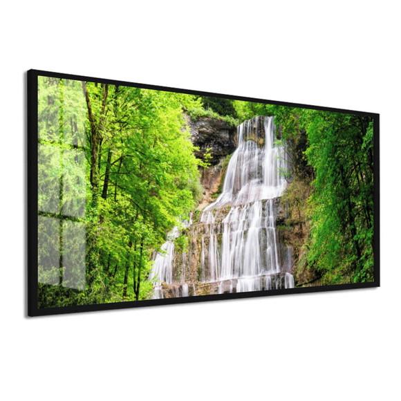 Quadro Decorativo Grande Paisagem Cachoeira Moldura e Vidro