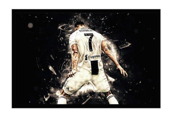 Quadro Decorativo Jogador Futebol Cristiano Ronaldo Moldura