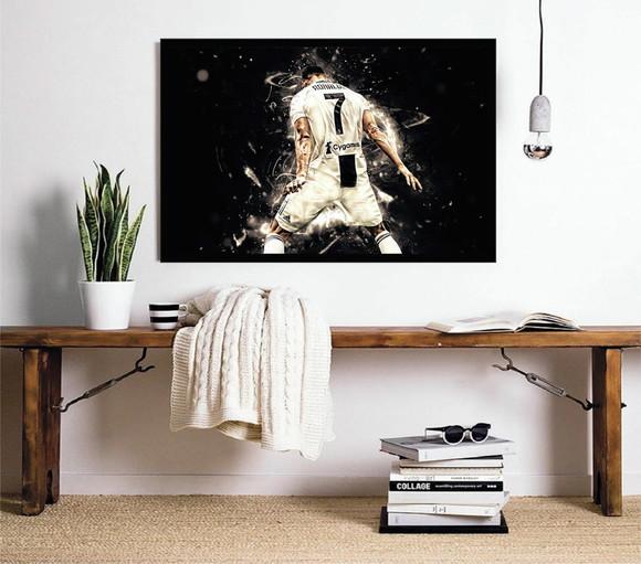 Quadro Decorativo Jogador Futebol Cristiano Ronaldo Moldura