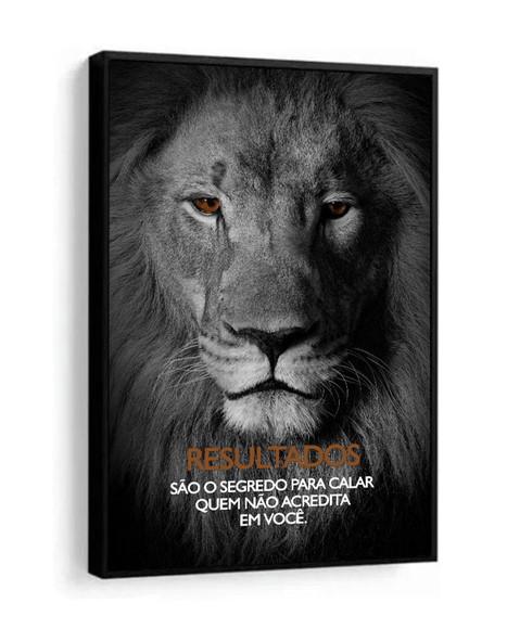 Quadro Decorativo Leão De Judá Frases Motivação Com Moldura