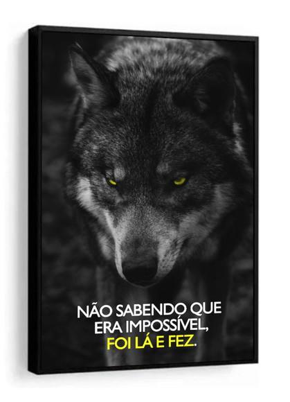 Quadro Decorativo Lobo Escritório Quarto Motivação Moldura