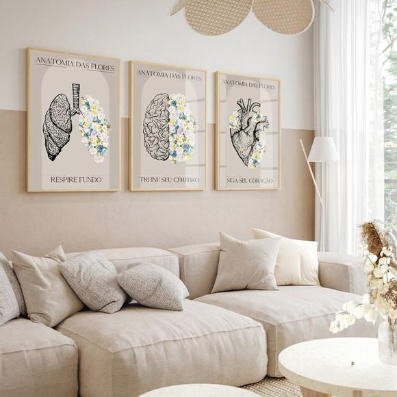 Quadro Decorativo Medicina Consultório Moderno Flores Vidro