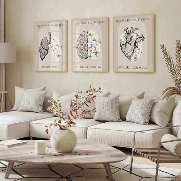 Quadro Decorativo Medicina Consultório Moderno Flores Vidro