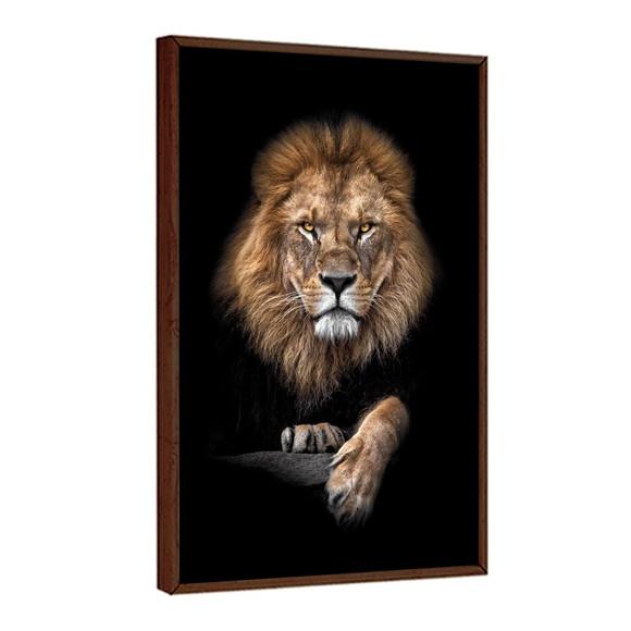 Quadro Decorativo Moderno Animais Leão de Judá com Moldura
