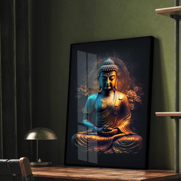 Quadro Decorativo Moderno Buda Quarto Sala Hall 60x80 Vidro