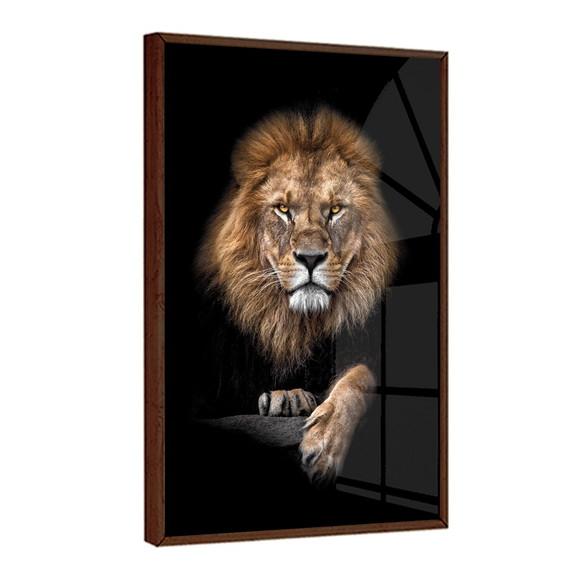 Quadro Decorativo Moderno Leão de Judá com Moldura e Vidro