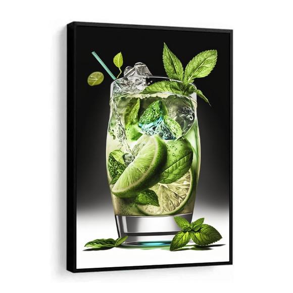 Quadro Decorativo Moderno Mojito Drink Bebidas Bares Moldura
