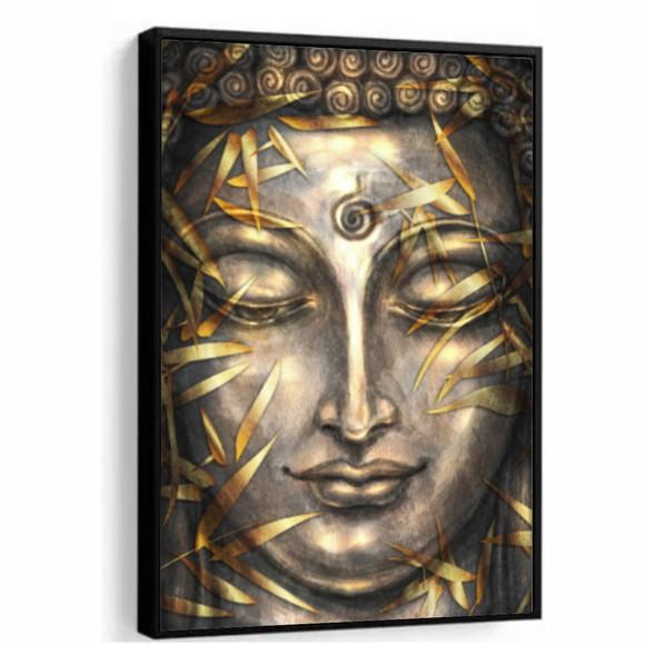 Quadro Decorativo Moderno Rosto Buda Quarto Sala Com Moldura