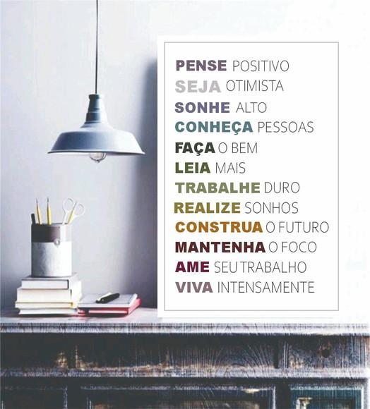 Quadro Decorativo Motivação Frases Positivas Moderno Moldura
